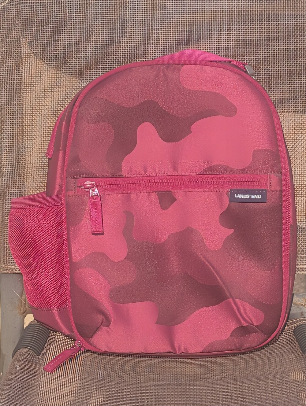 Lands' End Kids Insulated Soft Sided Lunch Box Purple Camo